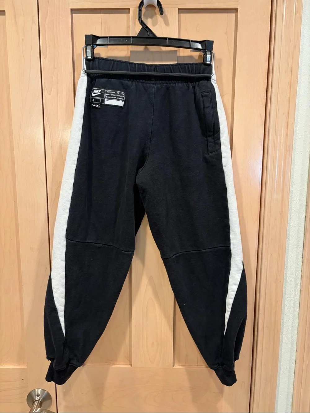 Nike Black Sweatpants with White Side Panels for Kids